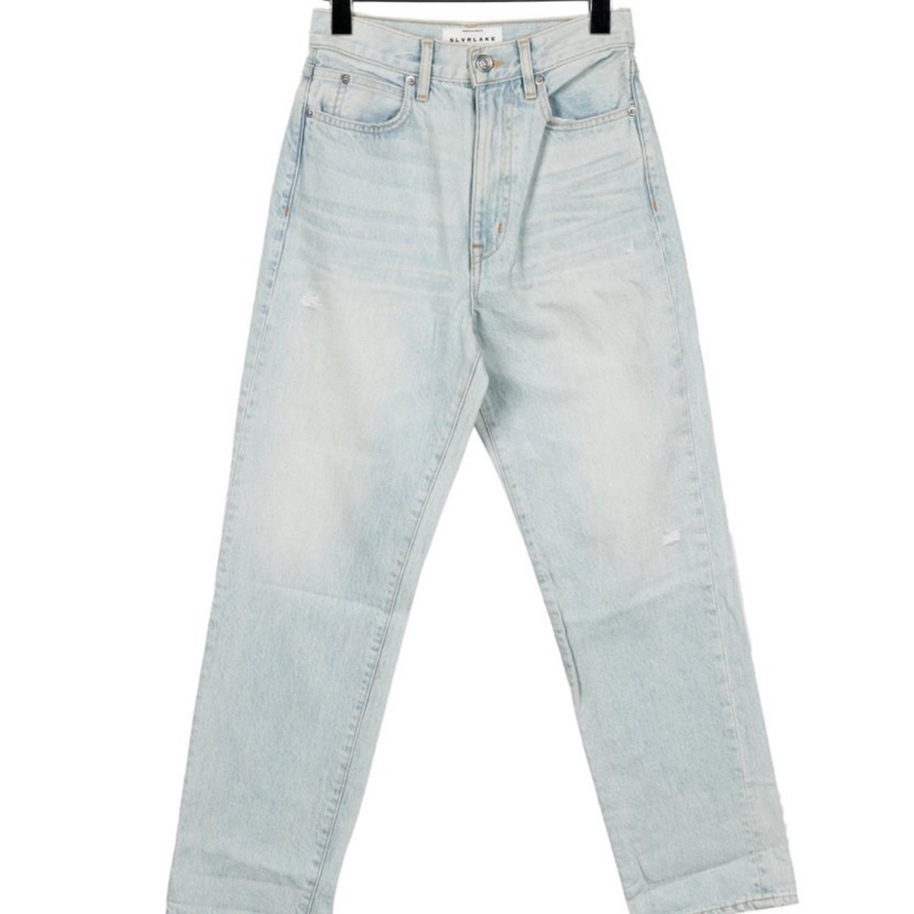 Light Wash High-Rise Straight Jeans